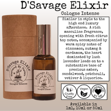 Load image into Gallery viewer, D'Savage Elixir Cologne Intense
