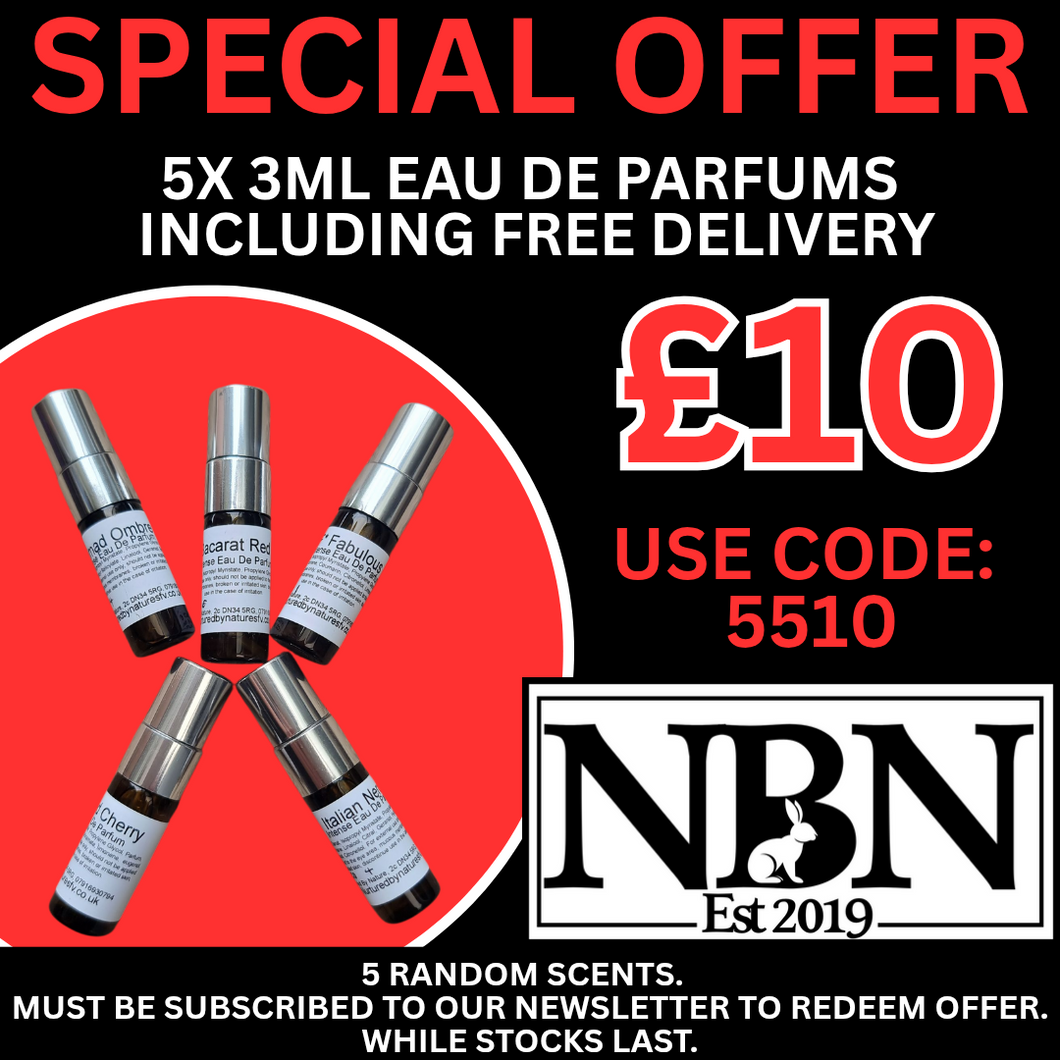 Newsletter Subscription Offer!  5x 3ml Eau De Parfum Including Free Delivery